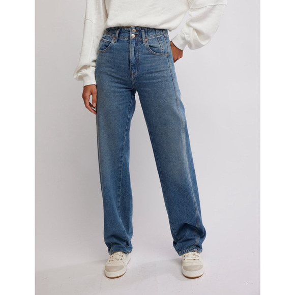 We The Free Aster High Rise Straight Jean 26 Relaxed Fit Fade Wash Free People - Picture 1 of 11
